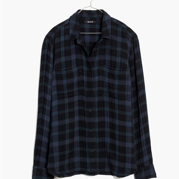 Madewell Tops - Madewell Lightspun Oversized Ex-Boyfriend Swing Shirt in Heisley Plaid - M